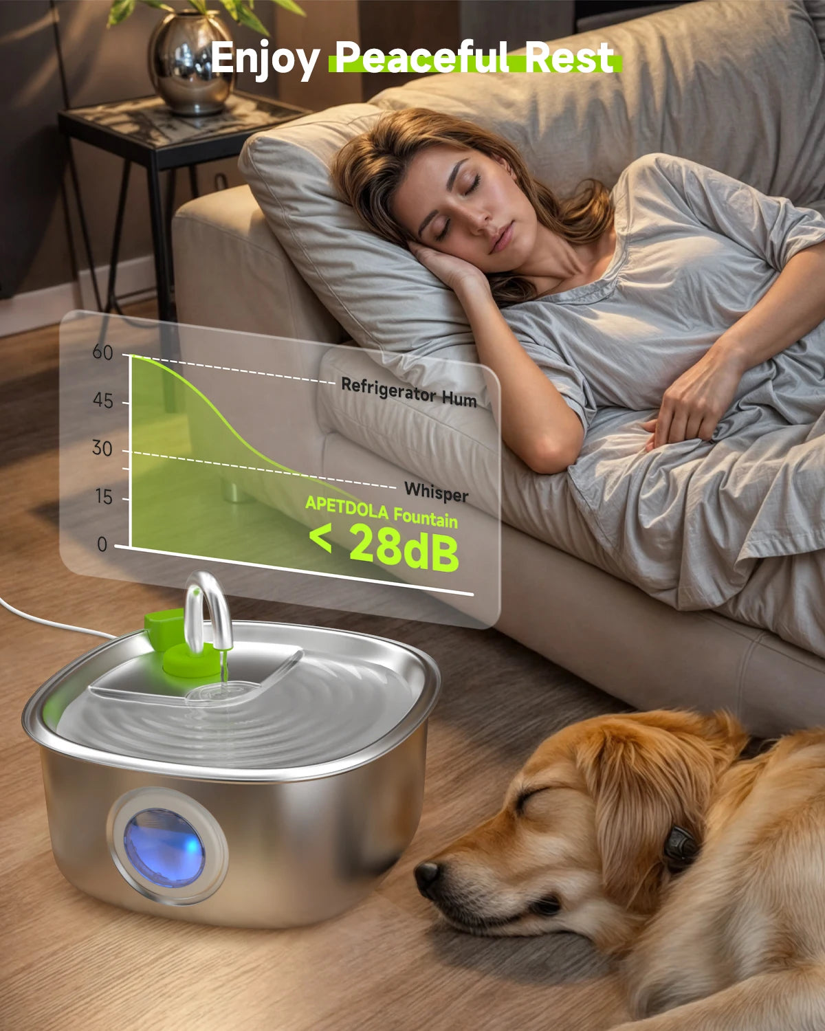 7L Automatic Stainless Steel Pet Water Fountain For Cats and Dogs