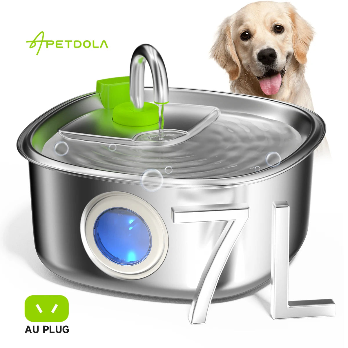 7L Automatic Stainless Steel Pet Water Fountain For Cats and Dogs