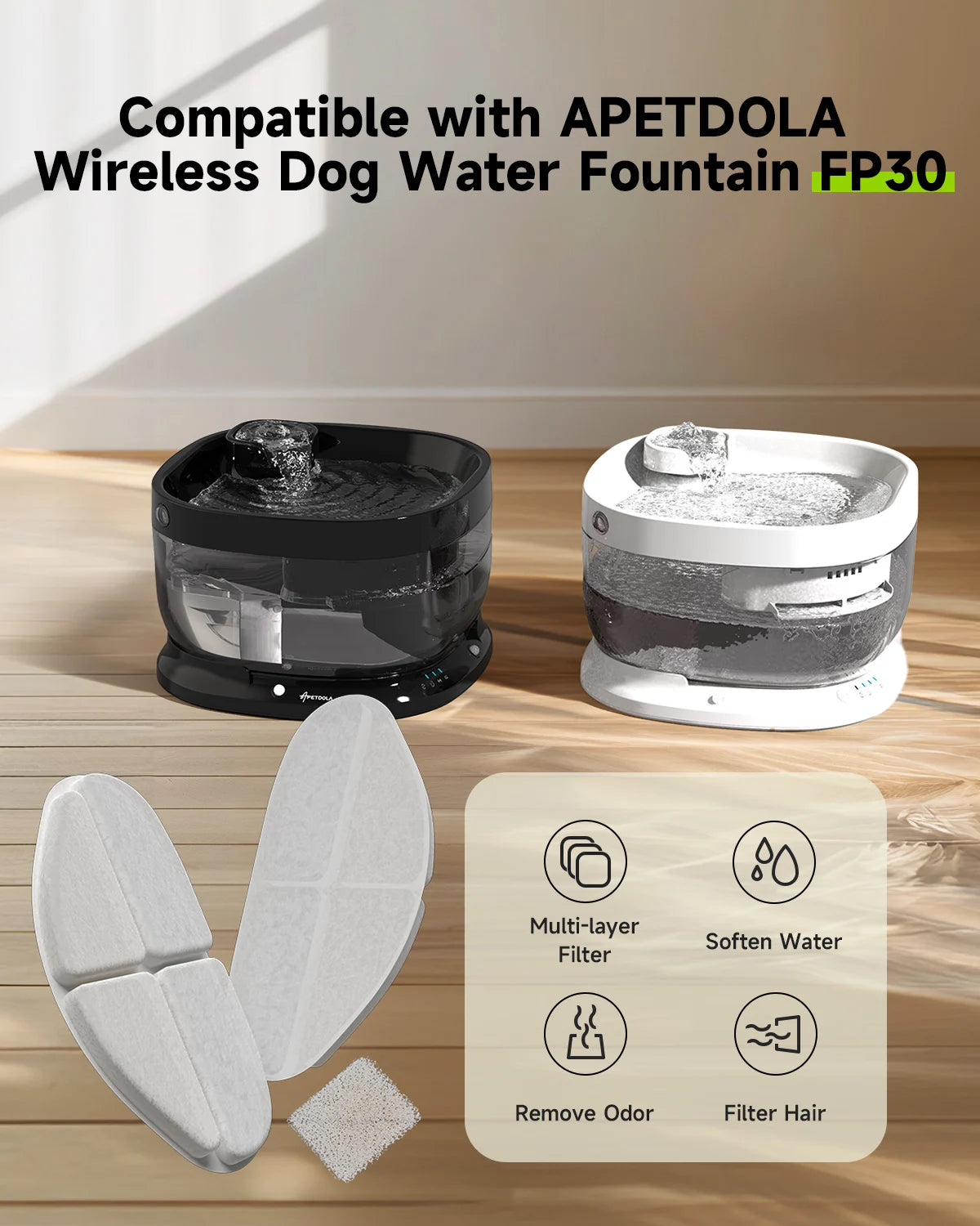 5-Pack Replacement Filters Filters for our Wireless Dog Fountain