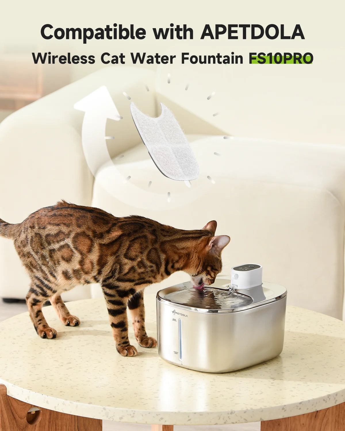 SAVE: Cat Water Fountain+8 Filter Pack