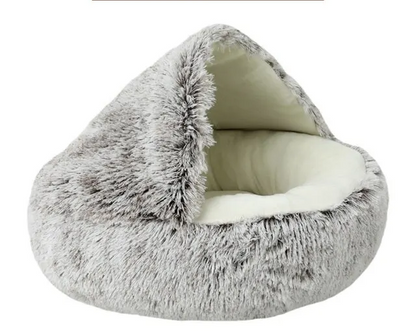 Cozy plush Cave Cat Bed for Anxiety Relief and Comfort